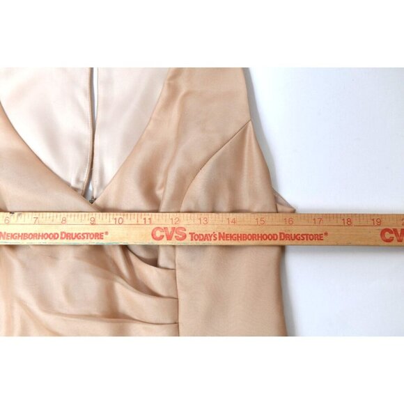Kay Unger New York 100% Silk Gold Dress Size 10 Sleeveless Cocktail Wedding - Picture 12 of 15